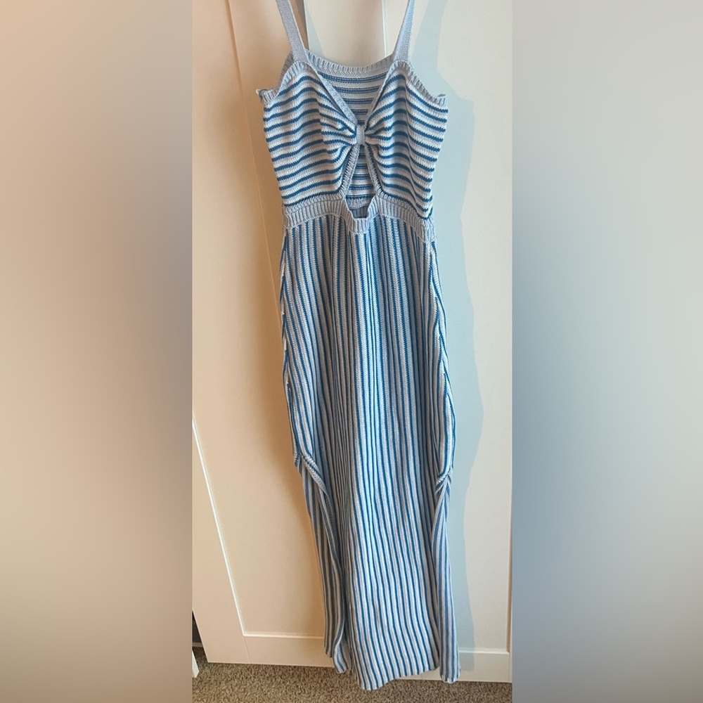 SHEIN blue and white striped sweater dress